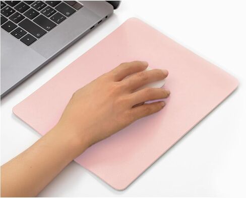Mouse pad, Leather Non-Slip Washable Waterproof Computer Mouse pad (Light Grey) in Kuwait
