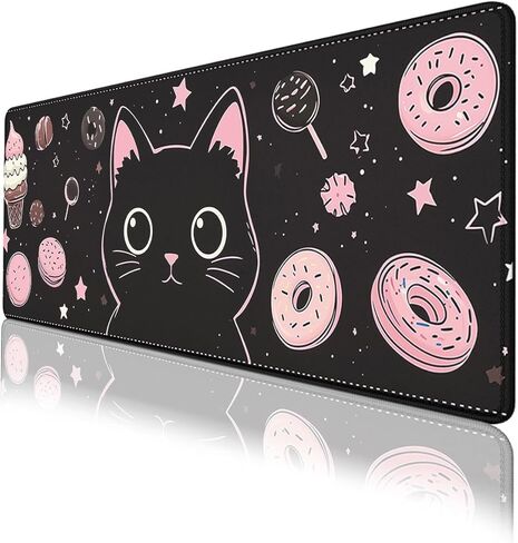 Gothic Moon Mouse Pad for Desktop, Dark Fantasy Mystic Castle Desk Mat for Keyboard, Extended Mousepad Waterproof Stitched Edges Rubber Base Non-Slip Deskmap Computer Keyboard Mat, 31.5" x 11.8" in Kuwait