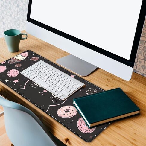 Gothic Moon Mouse Pad for Desktop, Dark Fantasy Mystic Castle Desk Mat for Keyboard, Extended Mousepad Waterproof Stitched Edges Rubber Base Non-Slip Deskmap Computer Keyboard Mat, 31.5" x 11.8" in Kuwait