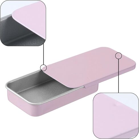 Elegaperma 8 Pcs Small Metal Tin,6 × 3.4 × 1.1 CM Slide Small Tin, Secure Closure Gums Container for Pocket, Travel, Tiny Items and Storage Jewelry Bead,Candy,Pill,Needle in Kuwait