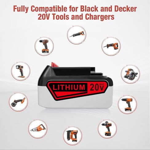 FirstPower 2 Pack 20V 4.0Ah Lithium-ion Replacement Battery for Black and Decker 20 Volt MAX Replacement Battery Compatible with LBXR20 LB20 LBX20 LBX4020 LB2X4020-OPE Cordless Power Tools in Saudi Arabia