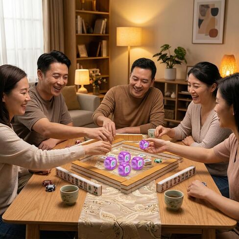 Mahjong Dice, 5Pcs Mahjong Wind Direction Dices South West North Sphere Game Dice for Entertainment (Transparent Blue) in Saudi Arabia