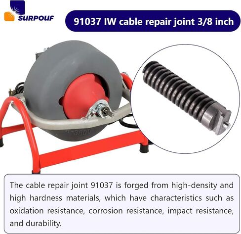 91037 IW Cable Repair Coupling 3/8-Inch Compatible with RIDGID Drain Cleaning Cable in Saudi Arabia