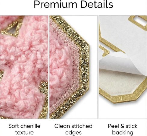10PCS Chenille Number Patches 0-9, Pink Self Adhesive Varsity Numbers Stickers, 2.16 Inch Fuzzy Letterman Style Appliques for Clothing, Jerseys, Jeans, Bags, Hats, Laptop & Phone Case DIY in Saudi Arabia