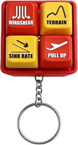 Aircraft Warning Sound Simulator Keychain, Authentic Cockpit Button Design with 4 Alarm Sounds, Pilot and Crew Gift for Aviation Enthusiasts, Stress Relief Interactive Keychain in Saudi Arabia