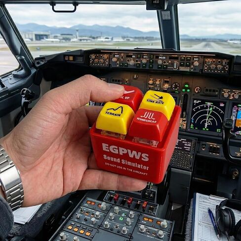 Aircraft Warning Sound Simulator Keychain, Authentic Cockpit Button Design with 4 Alarm Sounds, Pilot and Crew Gift for Aviation Enthusiasts, Stress Relief Interactive Keychain in Saudi Arabia
