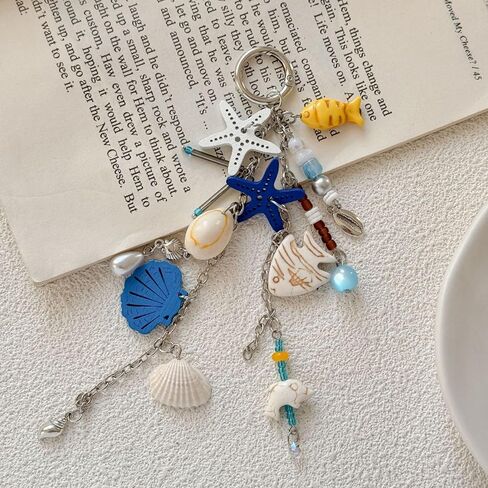 New Starfish Keychain, Ocean Theme Starfish Key Ring Bag Charm Pendant, Cute Beach Style Keychain for Backpack Purse Car Keys Accessories, Summer Ocean Jewelry Gift in Kuwait