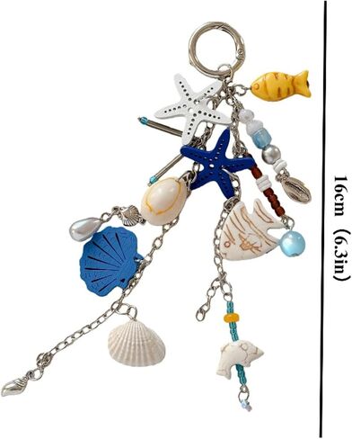 New Starfish Keychain, Ocean Theme Starfish Key Ring Bag Charm Pendant, Cute Beach Style Keychain for Backpack Purse Car Keys Accessories, Summer Ocean Jewelry Gift in Kuwait