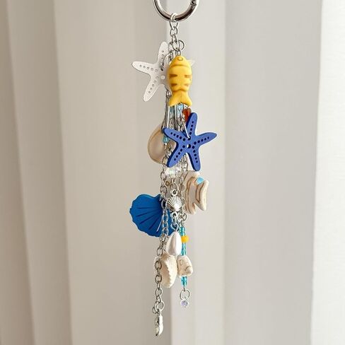 New Starfish Keychain, Ocean Theme Starfish Key Ring Bag Charm Pendant, Cute Beach Style Keychain for Backpack Purse Car Keys Accessories, Summer Ocean Jewelry Gift in Kuwait