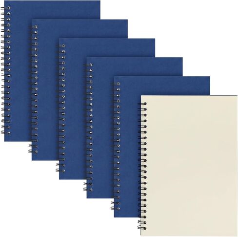 Epakh 6 Pack Spiral Notebook Bulk, Back to School Hardcover Spiral Journal Notebook 5.5 x 8.3 Inch, First Day of School Travel Writing Journal Notepad, 50 Sheets 100 Pages(Lined,Navy Blue) in Kuwait