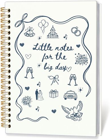 Wedding Planning Journal, Little Notes for the Big Day Notebook for Bride, Engagement Gift for Future Wife, Coquette Bridal Aesthetic Hardcover Spiral Notebook, Bridal Shower Gift 5.5x8.3 in Saudi Arabia