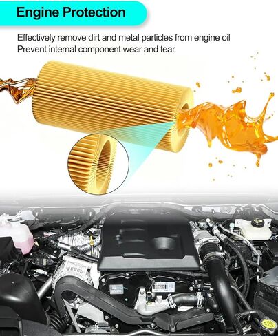 FL2062 Oil Filter Fit for Ford Edge Ranger Bronco F-150 Fusion Explorer Police Interceptor Lincoln Aviator Continental MKX MKZ Nautilus 2.7L / 3.0L V6 Engines 2015-2026, Replace FL2062A FT4Z-6731-A in Kuwait