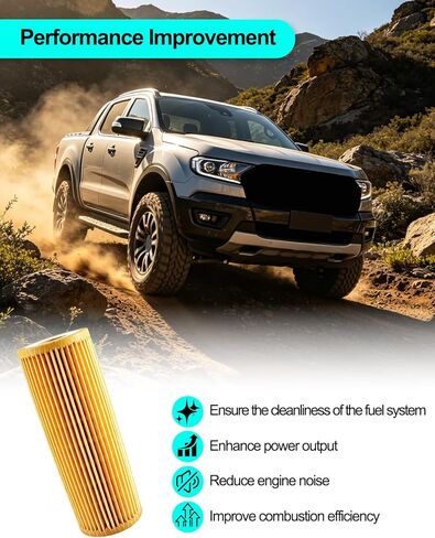 FL2062 Oil Filter Fit for Ford Edge Ranger Bronco F-150 Fusion Explorer Police Interceptor Lincoln Aviator Continental MKX MKZ Nautilus 2.7L / 3.0L V6 Engines 2015-2026, Replace FL2062A FT4Z-6731-A in Kuwait