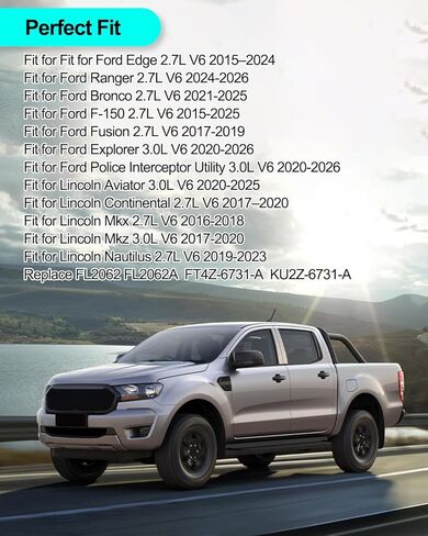 FL2062 Oil Filter Fit for Ford Edge Ranger Bronco F-150 Fusion Explorer Police Interceptor Lincoln Aviator Continental MKX MKZ Nautilus 2.7L / 3.0L V6 Engines 2015-2026, Replace FL2062A FT4Z-6731-A in Kuwait