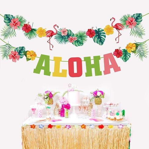 Hawaiian Aloha Party Banner Decorations Luau Theme Party Supplies Summer Beach Party Tropical Birthday Party Decorations in Saudi Arabia