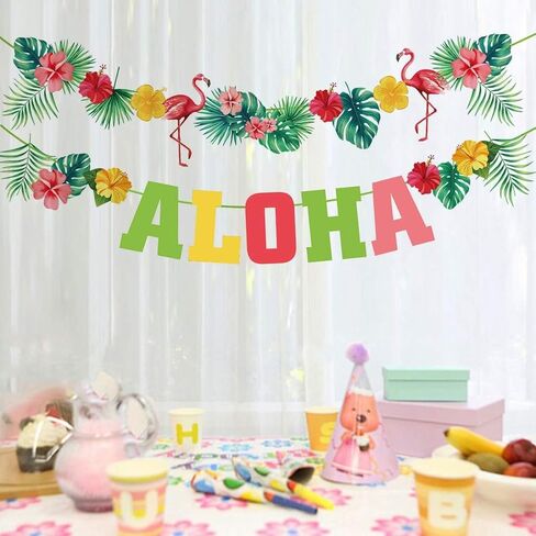 Hawaiian Aloha Party Banner Decorations Luau Theme Party Supplies Summer Beach Party Tropical Birthday Party Decorations in Saudi Arabia