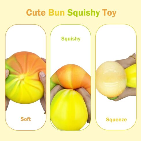 Giant 6in Gradient Dumpling Squishy Toy with Steamer, Slow Rising Soft Stress Relief Fidget Toy, Cute Kawaii Squeeze Toy for Anxiety Relief in Kuwait