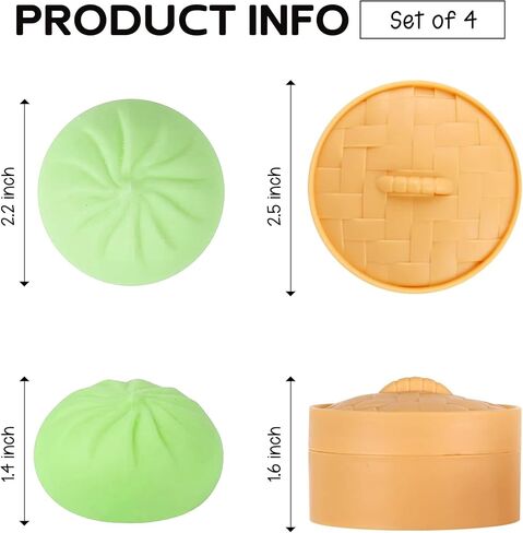 KatchOn, Dumpling Squishy Toys - Pack of 4 | Dumpling Squeeze Dough Ball, Stress Relief & Anxiety Relief Squishy Dumplings | Mystery Dumplings Squishy Fun Fidget Toys for Stress Relief in Saudi Arabia