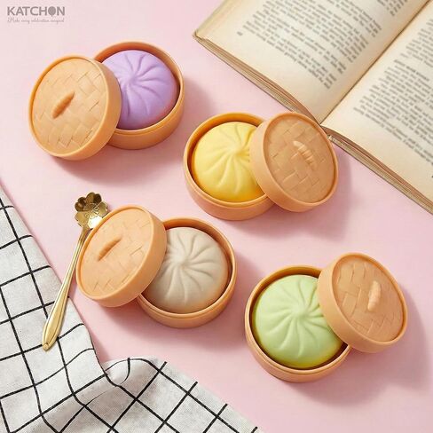 KatchOn, Dumpling Squishy Toys - Pack of 4 | Dumpling Squeeze Dough Ball, Stress Relief & Anxiety Relief Squishy Dumplings | Mystery Dumplings Squishy Fun Fidget Toys for Stress Relief in Saudi Arabia