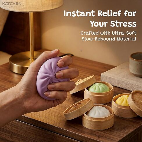 KatchOn, Dumpling Squishy Toys - Pack of 4 | Dumpling Squeeze Dough Ball, Stress Relief & Anxiety Relief Squishy Dumplings | Mystery Dumplings Squishy Fun Fidget Toys for Stress Relief in Saudi Arabia