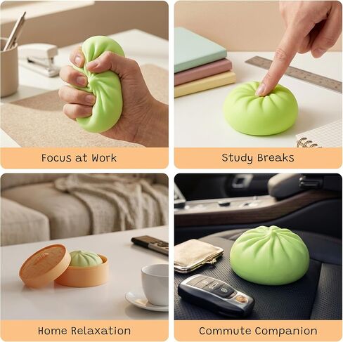 KatchOn, Dumpling Squishy Toys - Pack of 4 | Dumpling Squeeze Dough Ball, Stress Relief & Anxiety Relief Squishy Dumplings | Mystery Dumplings Squishy Fun Fidget Toys for Stress Relief in Saudi Arabia