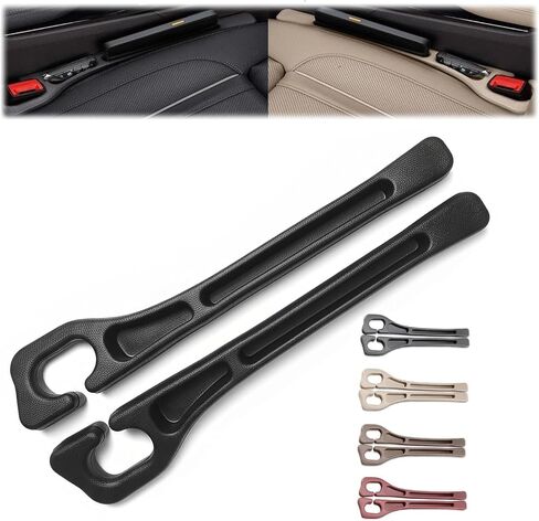 Car Seat Gap Filler Set of 2, Premium Interior Car Accessories, Multifunctional Car Storage Solution with Non-Slip Design, Fits Most Vehicles (Black) in Saudi Arabia