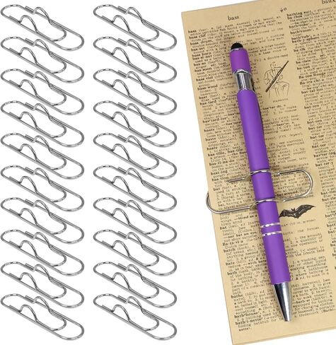 20PCS Pen Clip, Metal Pen Clip for Notebook, Paper Clip Pen Holders for Notebook Clipboard Journals Planner Office Accessories Silver in Saudi Arabia