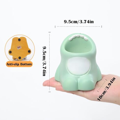 Funny Big Mouth Animals Pen Holder for Office Desk Accessories, Cute Cartoon Animals Makeup Brush Holder Pencil Cup Toothbrush Holder Vanity Organizer Kawaii Home Decor (Dinosaur) in Kuwait