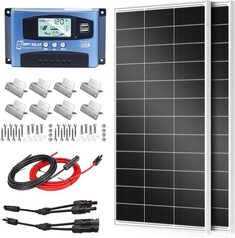 600 Watt Solar Panel Kit with High Efficiency Monocrystalline 300 Watt 2pcs Rv Solar Panels Kit and 30a MPPT Charge Controller for 12 Volt System Battery and Inverter (600w kit) in Saudi Arabia