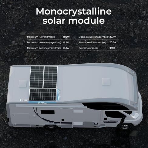 600 Watt Solar Panel Kit with High Efficiency Monocrystalline 300 Watt 2pcs Rv Solar Panels Kit and 30a MPPT Charge Controller for 12 Volt System Battery and Inverter (600w kit) in Saudi Arabia