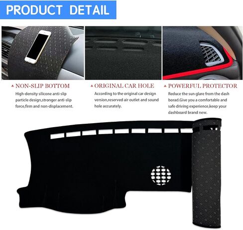 Dashboard Cover Dash Mat Pad Compatible with Ford Ranger XL XLT Lariat Raptor Truck 2024 2025 2026 Dash Cover Protector (Black Trim) in Kuwait