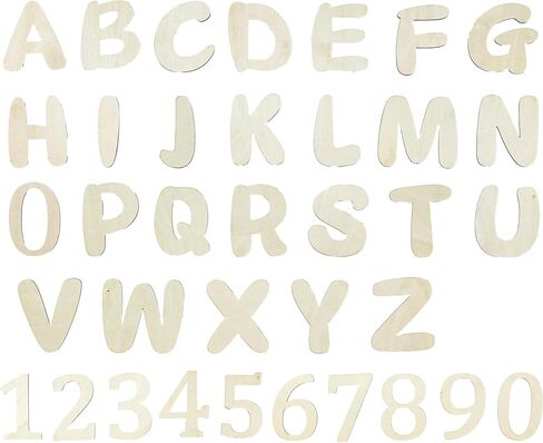 176 Pieces Wooden Letters 4 in Crafts Unfinished Wooden Letters Small Wood Letters DIY Painting Art Home Decor Spelling Learning in Kuwait