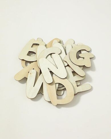 176 Pieces Wooden Letters 4 in Crafts Unfinished Wooden Letters Small Wood Letters DIY Painting Art Home Decor Spelling Learning in Kuwait