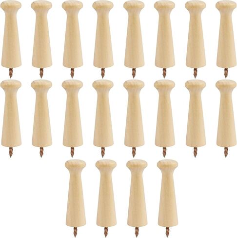 Murtenze 10 Pcs Wooden Shaker Peg, Screw-on Pegs Unfinished Wood Shaker Racks, Solid Wooden Wall Hooks for Hanging Clothes Hats Towel, DIY Paint Color in Kuwait
