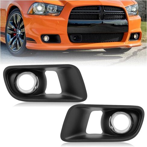 Front Fog Light Cover for Dodge Charger SRT8 2012-2014 Accessories, Fog Lamp Chrome Bezel Driver and Passenger Side Replaces for Dodge Charger SRT8 68072020AA 68072021AA CH1038153 CH1039153 in Kuwait