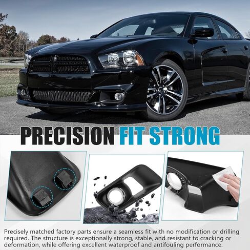 Front Fog Light Cover for Dodge Charger SRT8 2012-2014 Accessories, Fog Lamp Chrome Bezel Driver and Passenger Side Replaces for Dodge Charger SRT8 68072020AA 68072021AA CH1038153 CH1039153 in Kuwait