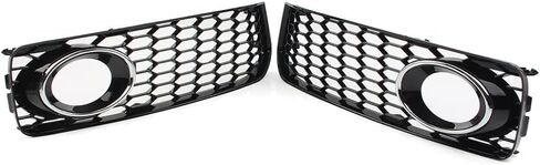 Lirun Car Fog Light Cover Honeycomb Hex Mesh Bezel Fog Lamp Cover Replacement 8T0807681B 8T0807682D for Audi A5 S5 B8 RS5 S-line Bumper 2008-2012, Chrome in Kuwait