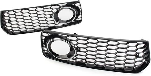Lirun Car Fog Light Cover Honeycomb Hex Mesh Bezel Fog Lamp Cover Replacement 8T0807681B 8T0807682D for Audi A5 S5 B8 RS5 S-line Bumper 2008-2012, Chrome in Kuwait
