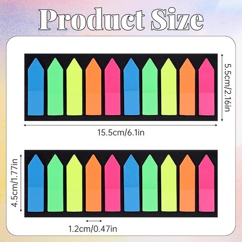 Sticky Tabs, 1200 Pcs Arrow Sticky Notes Translucent Stickys-Index-Tabs 10 Primary Color Stickys Tabs for Books Page Markers Stickys Tab Book Annotation for Books Page Bookmarks in Kuwait