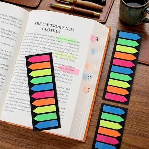 Sticky Tabs, 1200 Pcs Arrow Sticky Notes Translucent Stickys-Index-Tabs 10 Primary Color Stickys Tabs for Books Page Markers Stickys Tab Book Annotation for Books Page Bookmarks in Kuwait