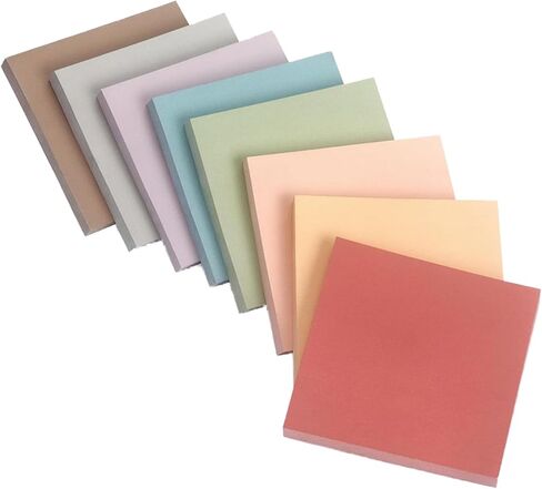 3" x 3" Self-Sticky Notes Vintage Multi Colors Memo Pads for Home Office Notebook, 8 Pack, 82 Sheets/pad in Kuwait