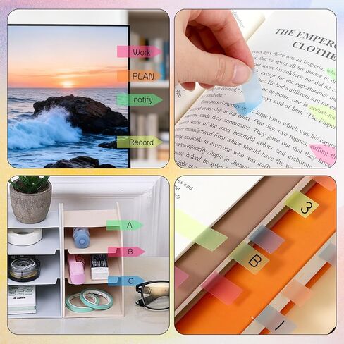 Sticky Tabs, 1200 Pcs Arrow Sticky Notes Translucent Stickys-Index-Tabs 10 Primary Color Stickys Tabs for Books Page Markers Stickys Tab Book Annotation for Books Page Bookmarks in Kuwait