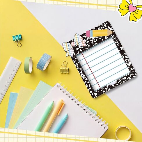 Gueevin Wooden Sticky Note Holder Pencil Composition Book Back to School Teacher Gift Sticky Note Dispenser 3 x 3 Inch for Office Desk Accessories for Classroom, No Pads Included in Kuwait