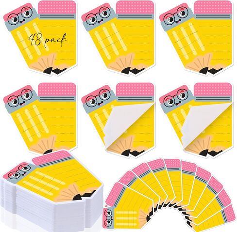48 Pads 1440 Sheets Teacher Sticky Notes Pencil Note Pads Appreciation Gifts Self Adhesive Memo Pad Cute Gifts in Kuwait