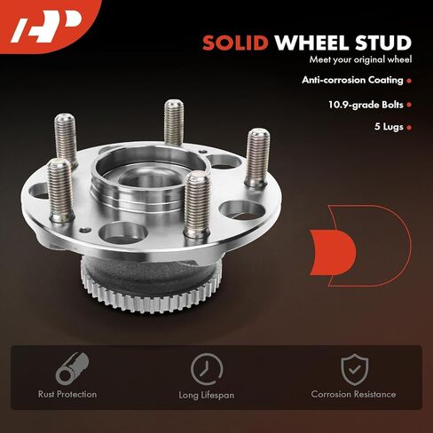 A-Premium Rear Wheel Bearing and Hub Assembly with ABS Ring & 5-Lug Compatible with Acura TL 2004-2008, Accord 2003-2007 in Kuwait