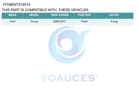 518510 Front Wheel Bearing and Hub Assembly Kit Fit for Ford Focus 2000-2011, 4-Lug in Saudi Arabia