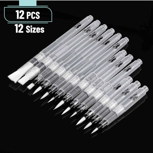 Mr. Pen- Watercolor Brush Pens, 12 pcs, Watercolor Brushes Set, Watercolor Pens for Adults, Water Brush Pen, Water Color Pens, Watercolor Brush Set, Refillable Brush Pen, Water Brushes for Watercolor in Saudi Arabia
