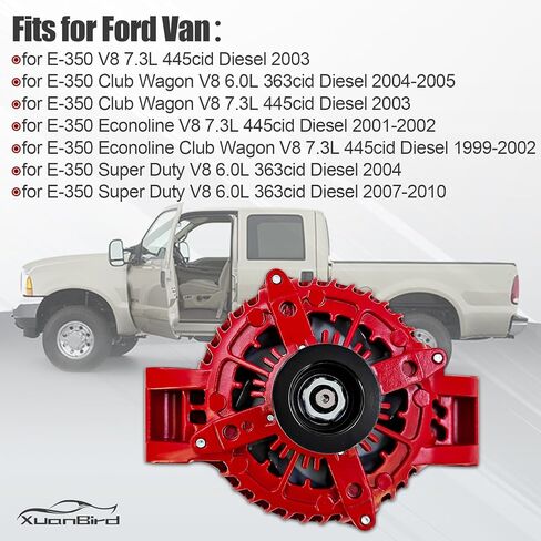 350A High Output Alternator Red 6 Phase Fits for Ford F250 F350 F450 F550 Powerstroke 7.3L 1999-2003, ‎4U2Z-10V346-CKRM F81U-10300-EB F81Z-10346-EA in Saudi Arabia