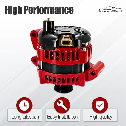 350A High Output Alternator Red 6 Phase Fits for Ford F250 F350 F450 F550 Powerstroke 7.3L 1999-2003, ‎4U2Z-10V346-CKRM F81U-10300-EB F81Z-10346-EA in Saudi Arabia
