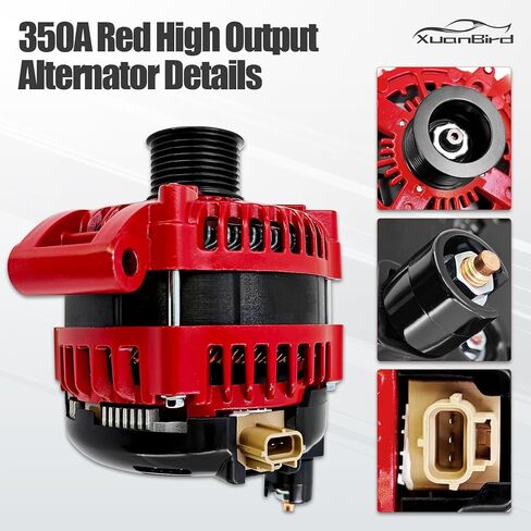 350A High Output Alternator Red 6 Phase Fits for Ford F250 F350 F450 F550 Powerstroke 7.3L 1999-2003, ‎4U2Z-10V346-CKRM F81U-10300-EB F81Z-10346-EA in Saudi Arabia